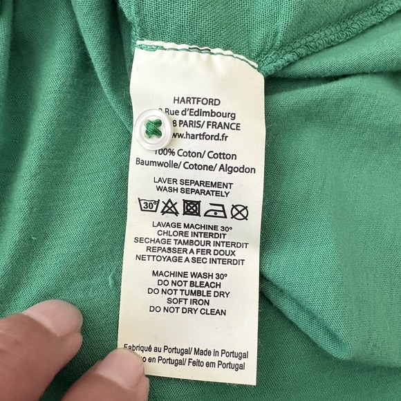 HARTFORD‎ Short Sleeve Top Women's Size 0 Green Button Up Blouse Boho NWOT - Picture 5 of 7